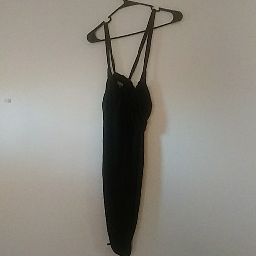 Vtg Firetrap abstact black tunic dress xs